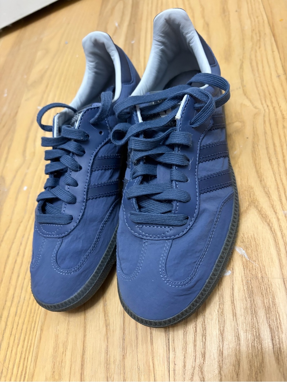 adidas Navy Blue Samba with reflective stripes